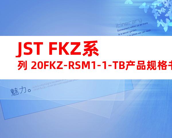 JST FKZ系列 20FKZ-RSM1-1-TB产品规格书